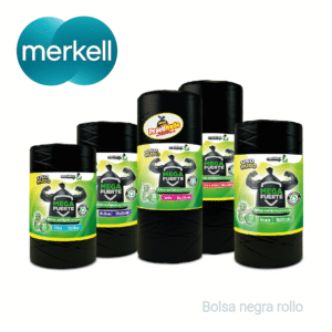 Bolsa negra para basura en rollo