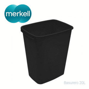 Botes de basura de plastico negro